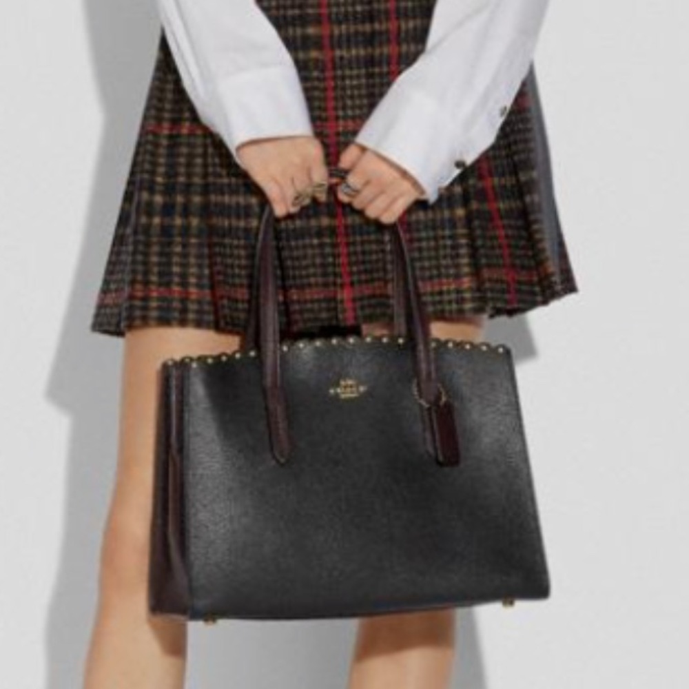 Coach Charlie Carryall with Scallop Rivets Handbag with Shoulder Strap - Picture 2 of 14